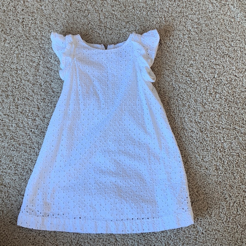 Flutter sleeve white summer dress 3T